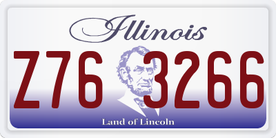IL license plate Z763266