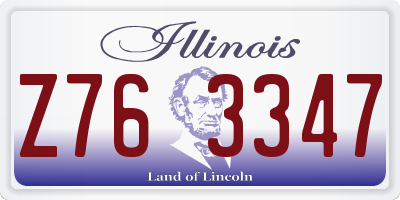 IL license plate Z763347