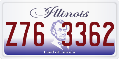 IL license plate Z763362
