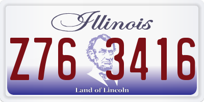 IL license plate Z763416