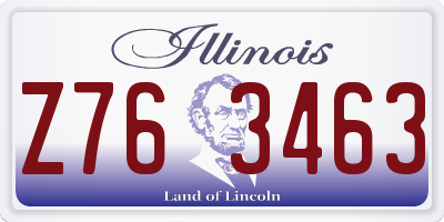 IL license plate Z763463