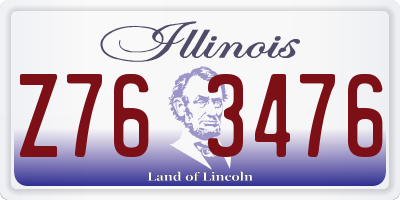IL license plate Z763476