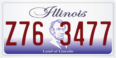 IL license plate Z763477