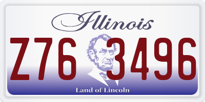 IL license plate Z763496