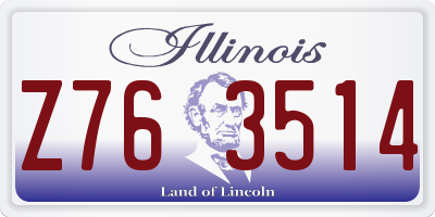 IL license plate Z763514