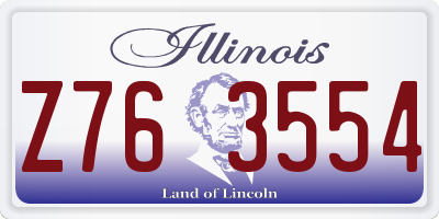 IL license plate Z763554