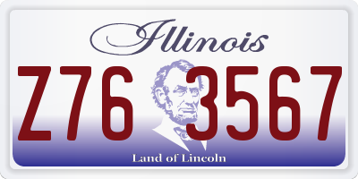 IL license plate Z763567