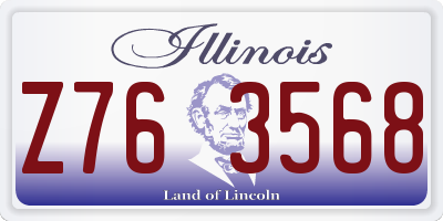 IL license plate Z763568