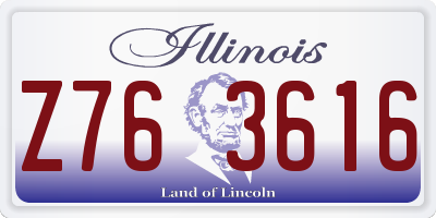 IL license plate Z763616