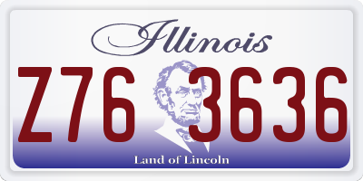 IL license plate Z763636