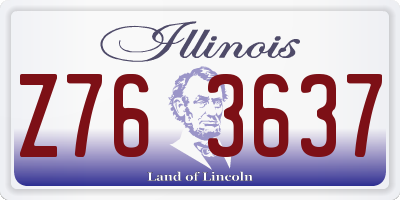 IL license plate Z763637