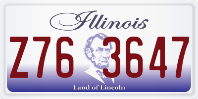 IL license plate Z763647
