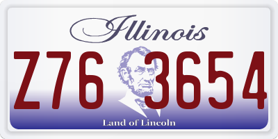 IL license plate Z763654