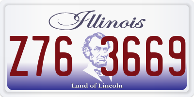 IL license plate Z763669