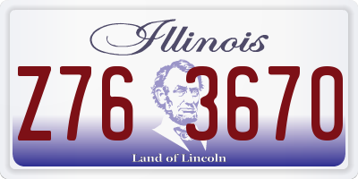 IL license plate Z763670