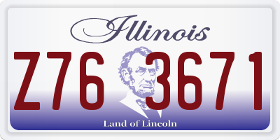 IL license plate Z763671