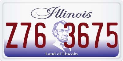 IL license plate Z763675