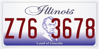 IL license plate Z763678
