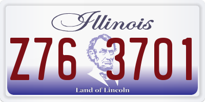 IL license plate Z763701