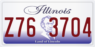 IL license plate Z763704