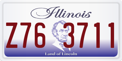 IL license plate Z763711