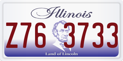 IL license plate Z763733
