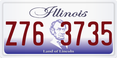 IL license plate Z763735