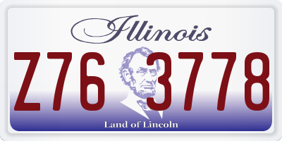 IL license plate Z763778