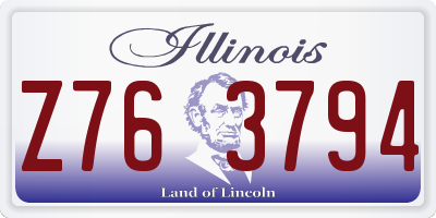 IL license plate Z763794