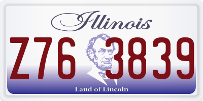 IL license plate Z763839