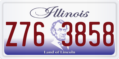 IL license plate Z763858