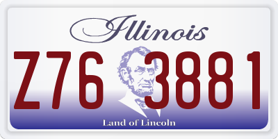 IL license plate Z763881