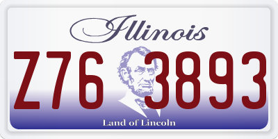 IL license plate Z763893
