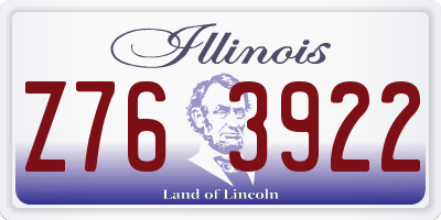 IL license plate Z763922