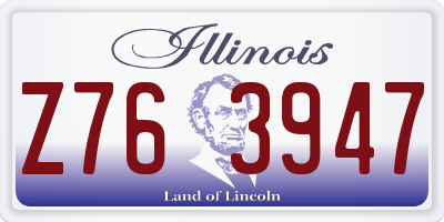 IL license plate Z763947