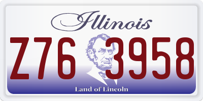IL license plate Z763958