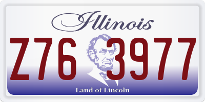 IL license plate Z763977