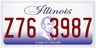 IL license plate Z763987