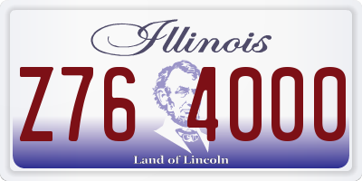 IL license plate Z764000