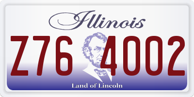 IL license plate Z764002