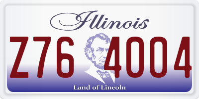 IL license plate Z764004
