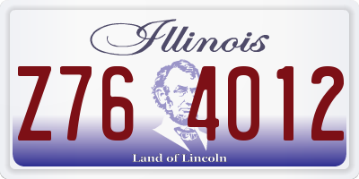 IL license plate Z764012