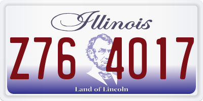 IL license plate Z764017