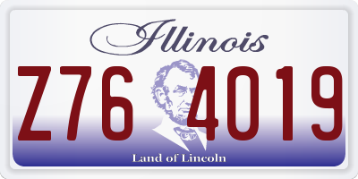 IL license plate Z764019