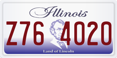 IL license plate Z764020