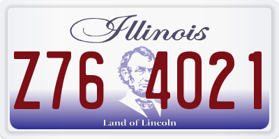 IL license plate Z764021
