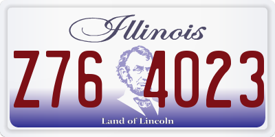 IL license plate Z764023