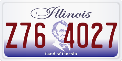 IL license plate Z764027