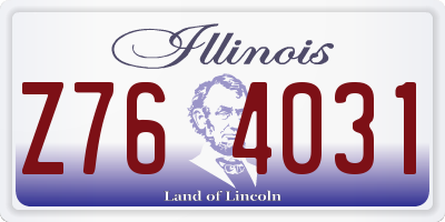 IL license plate Z764031
