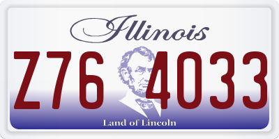 IL license plate Z764033